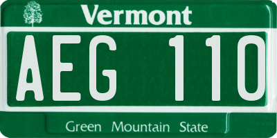 VT license plate AEG110