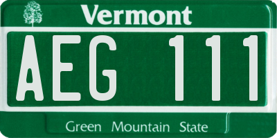 VT license plate AEG111