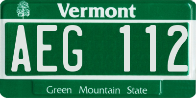 VT license plate AEG112