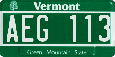VT license plate AEG113