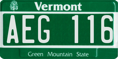 VT license plate AEG116