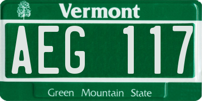 VT license plate AEG117