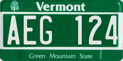 VT license plate AEG124