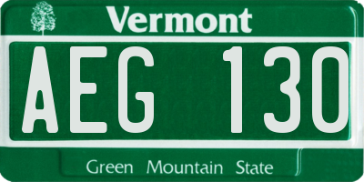 VT license plate AEG130