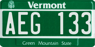 VT license plate AEG133