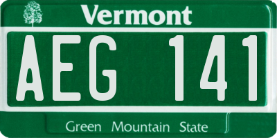 VT license plate AEG141