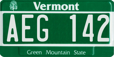 VT license plate AEG142
