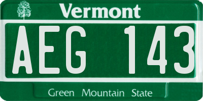 VT license plate AEG143