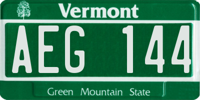 VT license plate AEG144