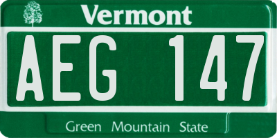 VT license plate AEG147