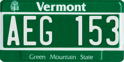 VT license plate AEG153