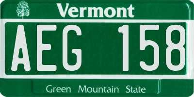 VT license plate AEG158