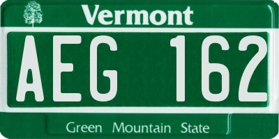 VT license plate AEG162