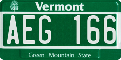 VT license plate AEG166