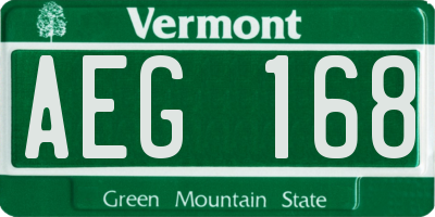 VT license plate AEG168