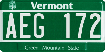 VT license plate AEG172