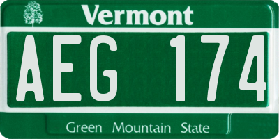 VT license plate AEG174