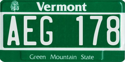 VT license plate AEG178