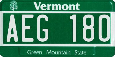 VT license plate AEG180