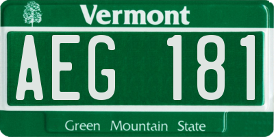 VT license plate AEG181