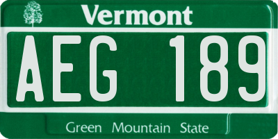 VT license plate AEG189