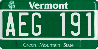 VT license plate AEG191