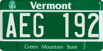 VT license plate AEG192