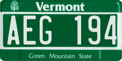 VT license plate AEG194
