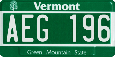 VT license plate AEG196