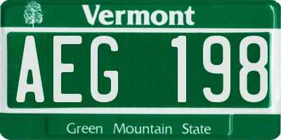 VT license plate AEG198