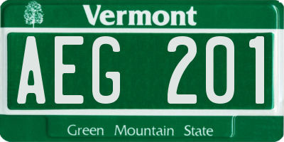 VT license plate AEG201