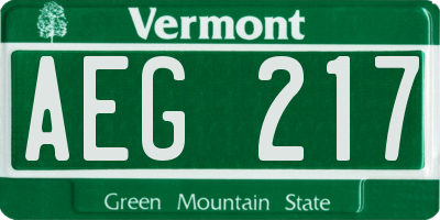 VT license plate AEG217