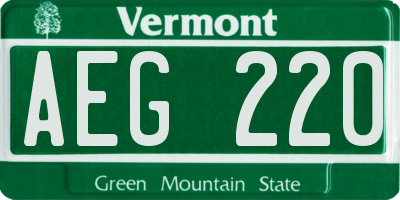 VT license plate AEG220