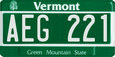 VT license plate AEG221
