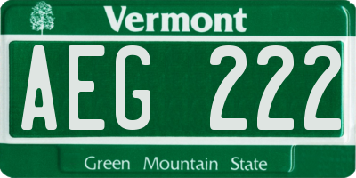 VT license plate AEG222
