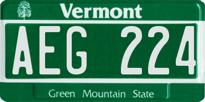 VT license plate AEG224