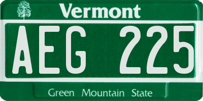 VT license plate AEG225