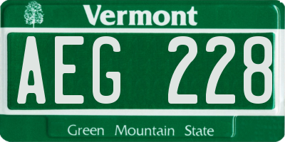 VT license plate AEG228