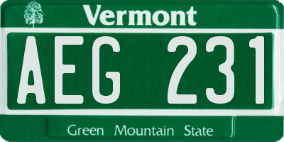 VT license plate AEG231