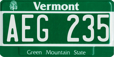VT license plate AEG235