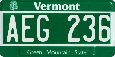 VT license plate AEG236