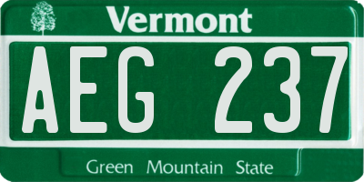 VT license plate AEG237