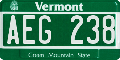 VT license plate AEG238