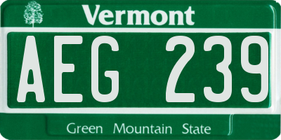 VT license plate AEG239