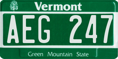 VT license plate AEG247