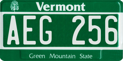 VT license plate AEG256