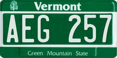 VT license plate AEG257