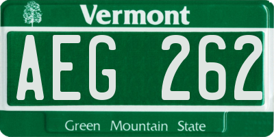 VT license plate AEG262