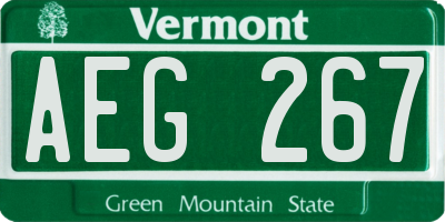 VT license plate AEG267