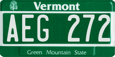 VT license plate AEG272